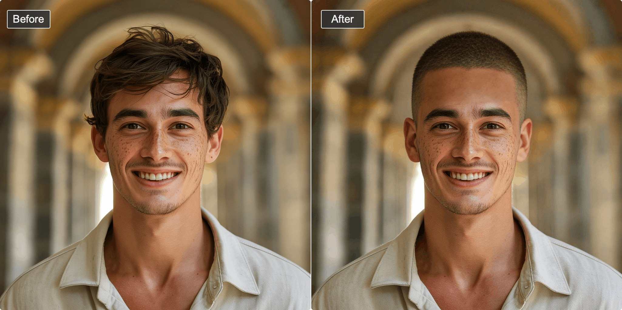 Buzz cut solution for hair loss - confident man with buzz cut