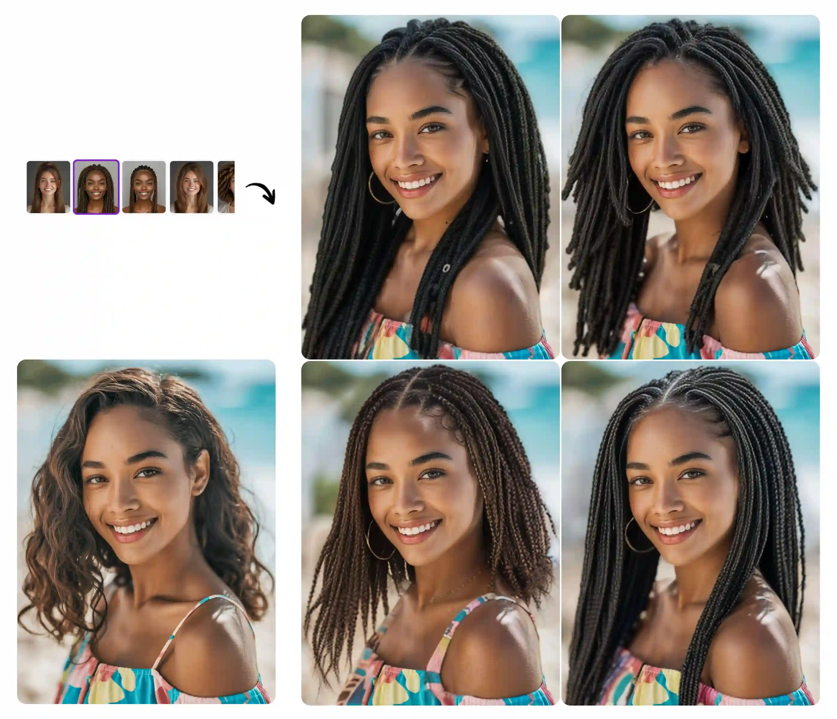 Different various dreadlocks styles - risk-free virtual try-on