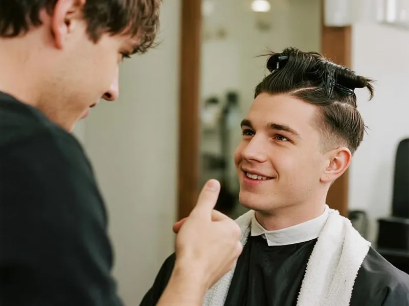 Young professional getting new haircut recommendations