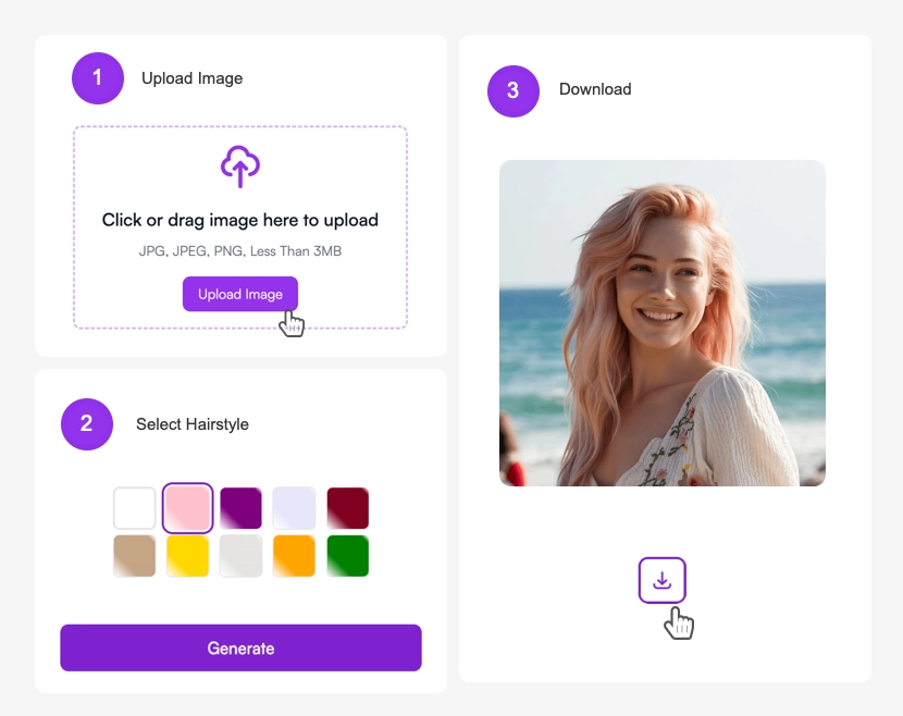 Hair color changer how to - step by step guide on how to use AI hair color changer