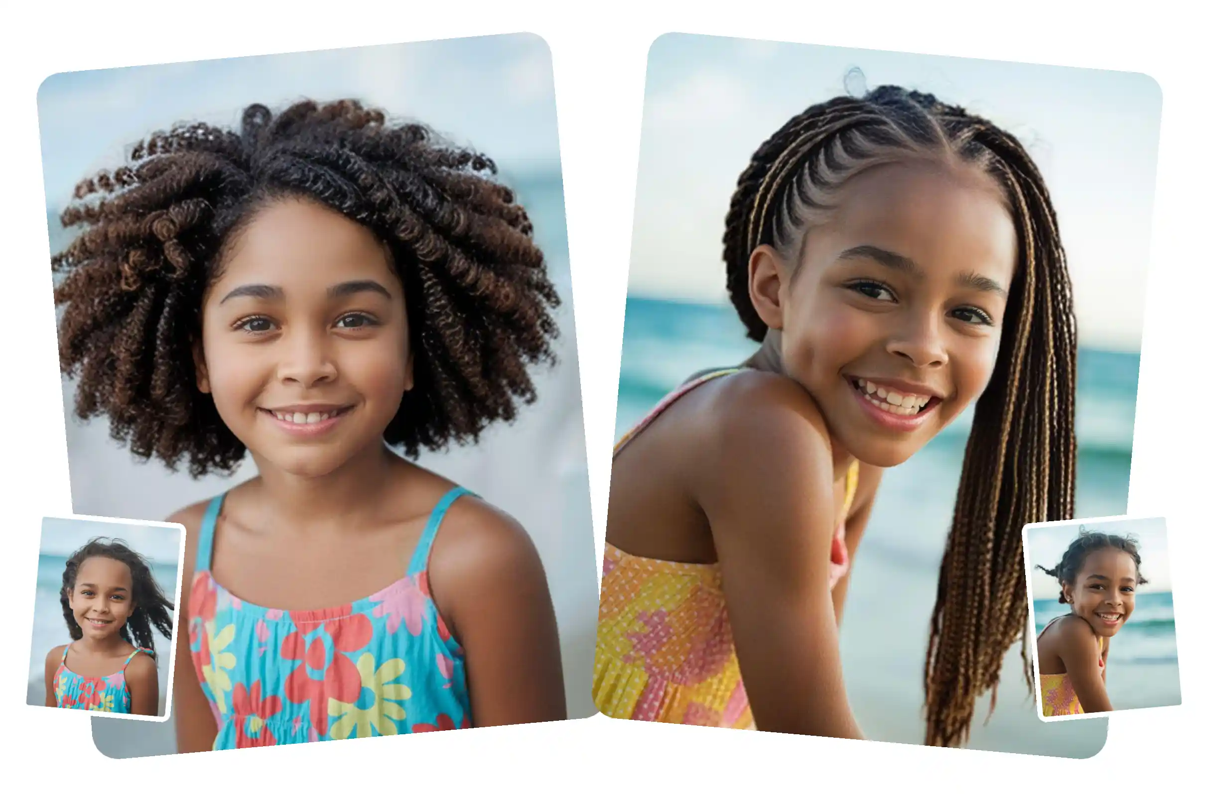 Curly and long hairstyles for girls - braids and natural hair styling guide