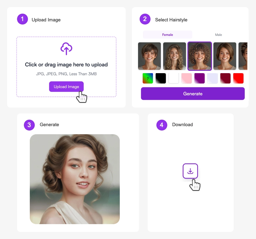 How to use women's hairstyle filter - step by step demonstration