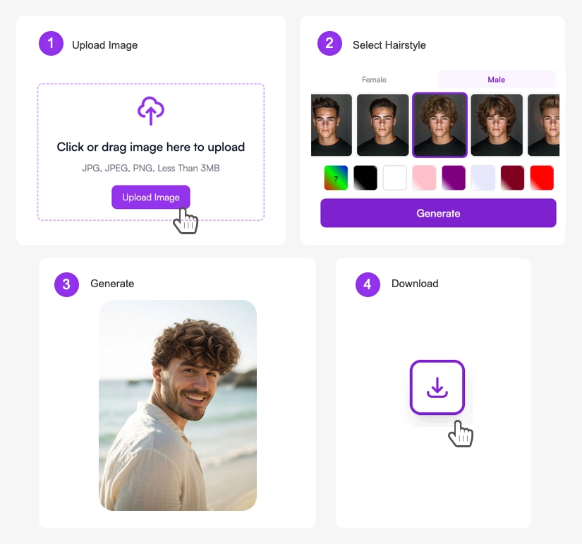 How to use men's hairstyle filter - step by step demonstration