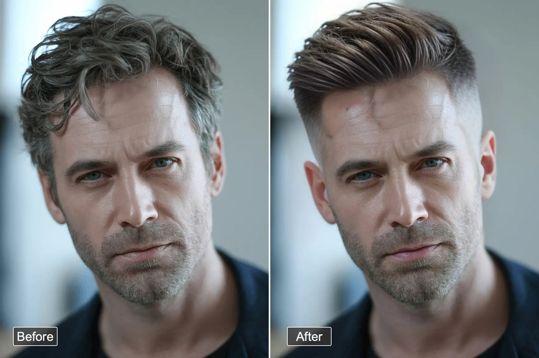 Low fade haircut for 40 year old man