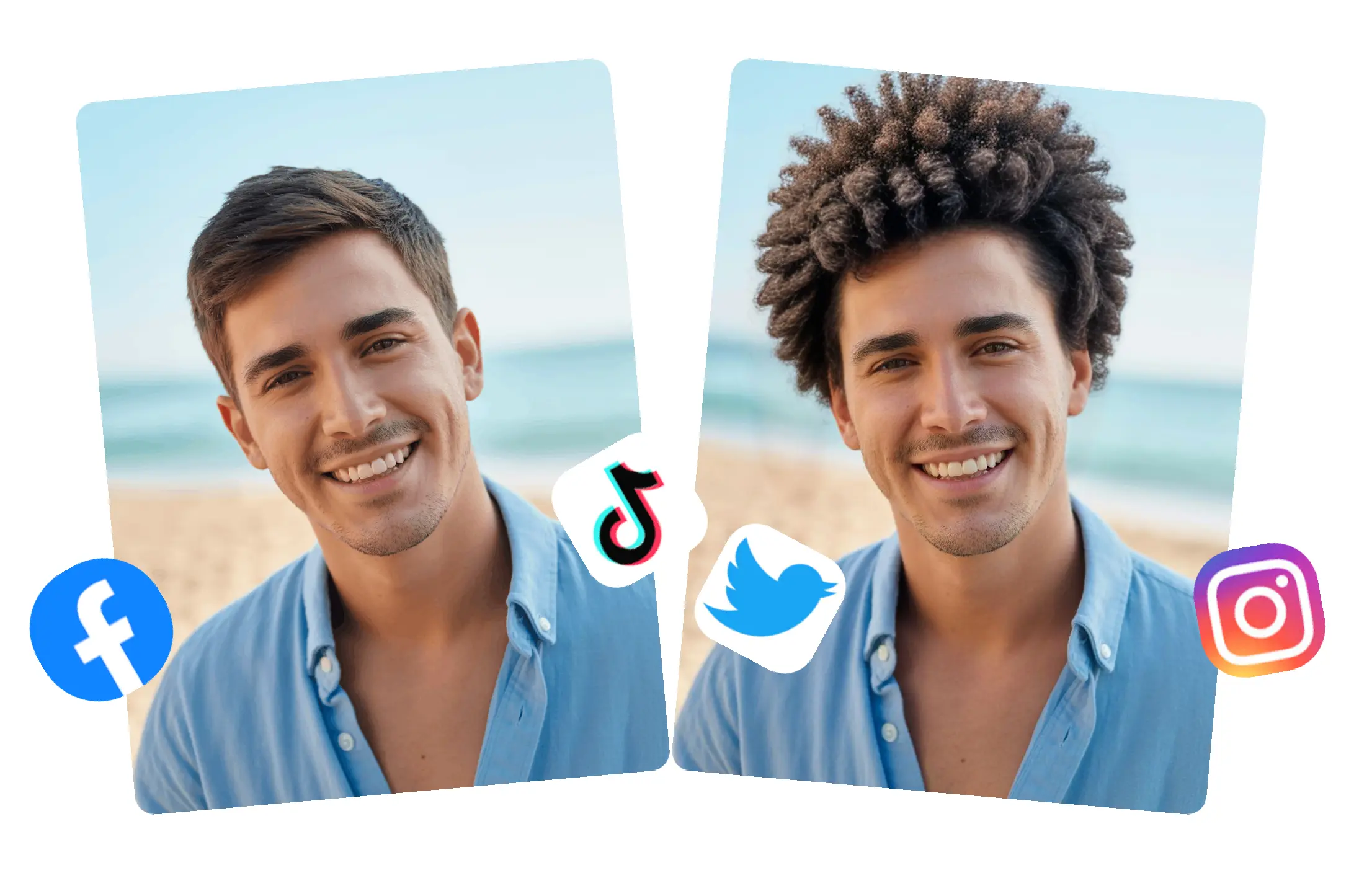Social media content - fun men's hairstyle transformation for posts