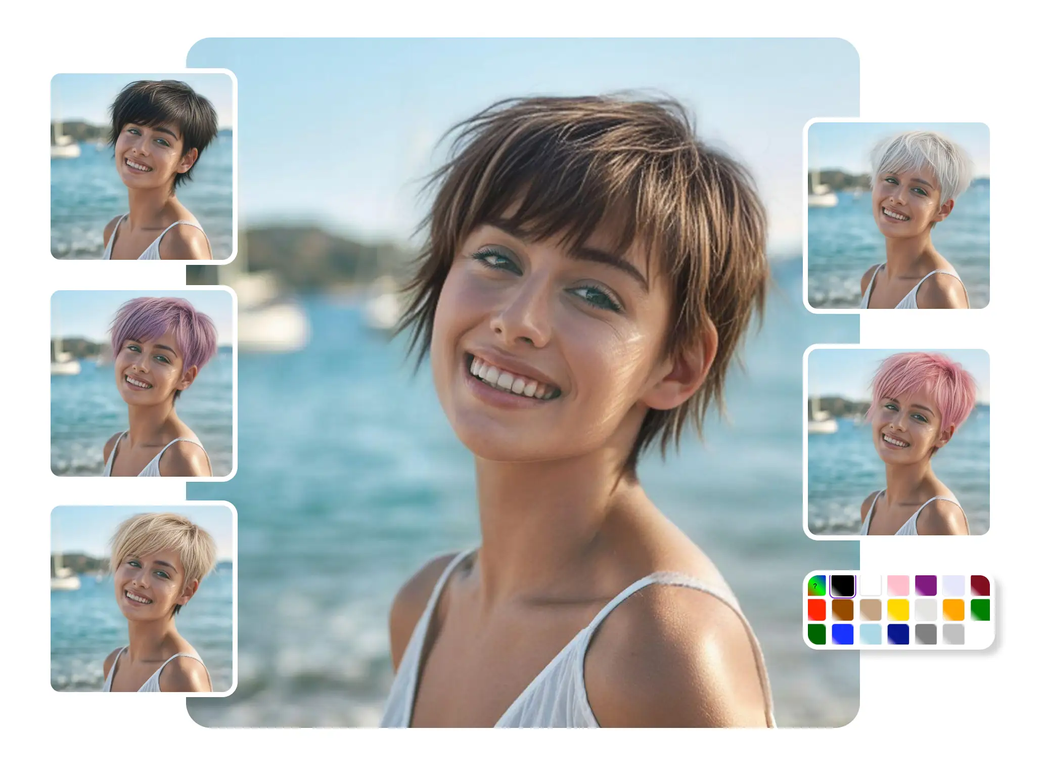 pixie cut color options - different hair colors for short styles