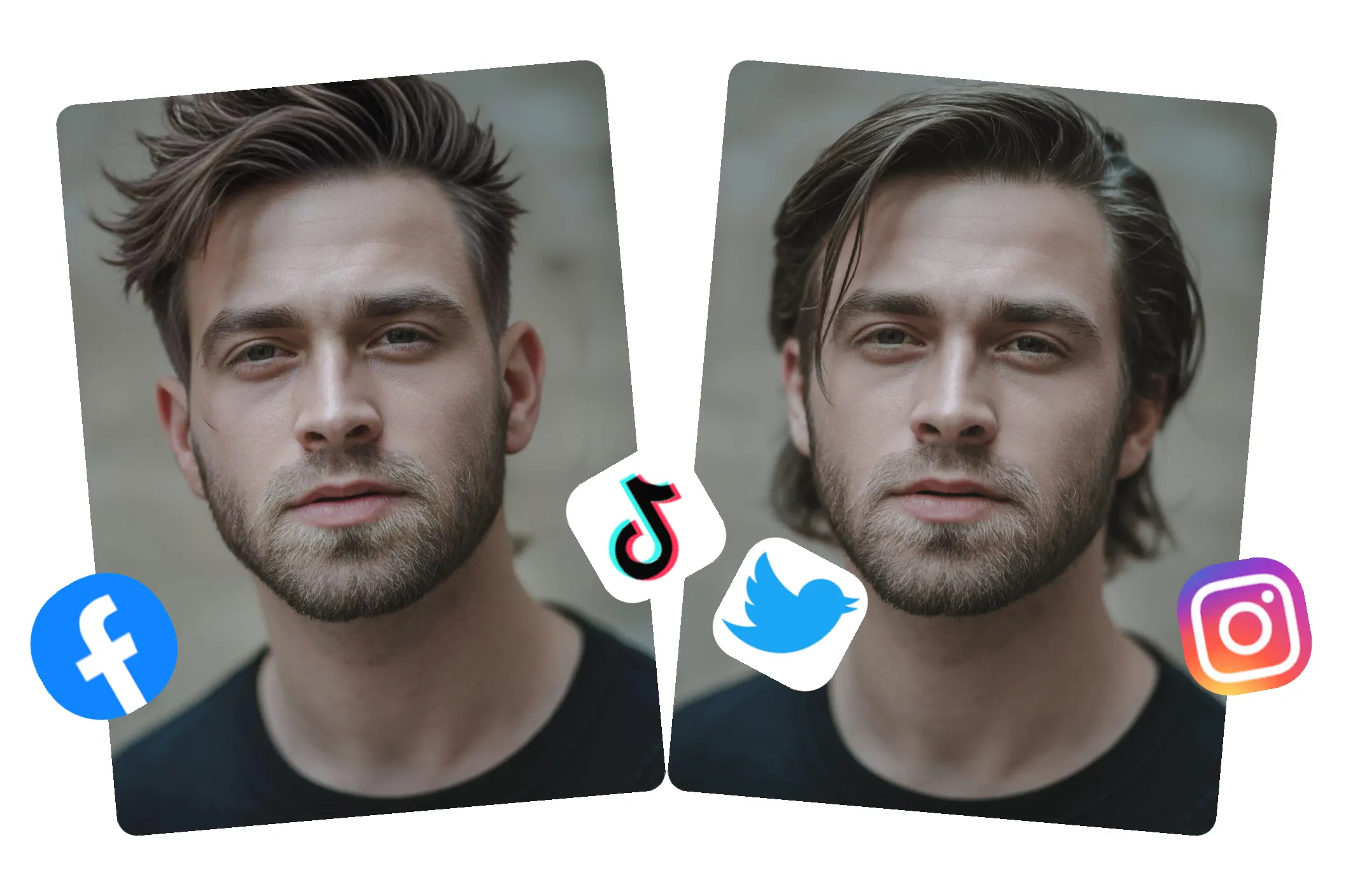 Social media content - fun pompadour transformation for posts