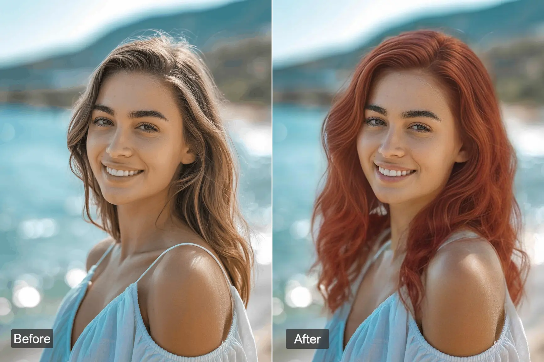 Red hair filter planning - planning new red look with confidence