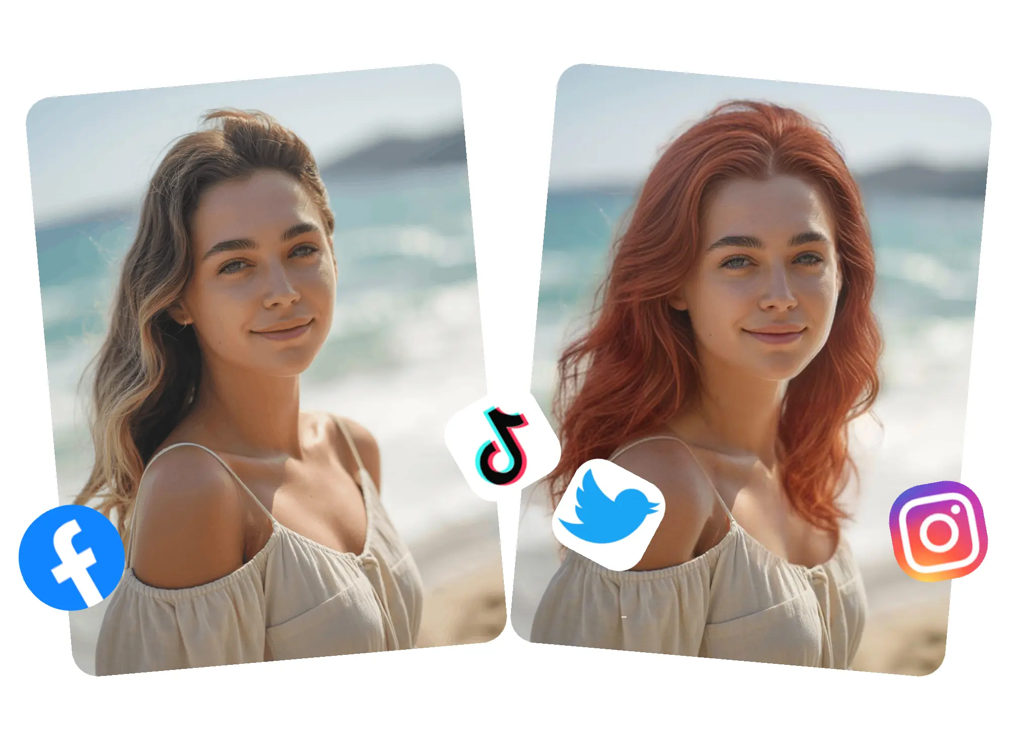 Red hair filter social media - perfect red look for social media posts