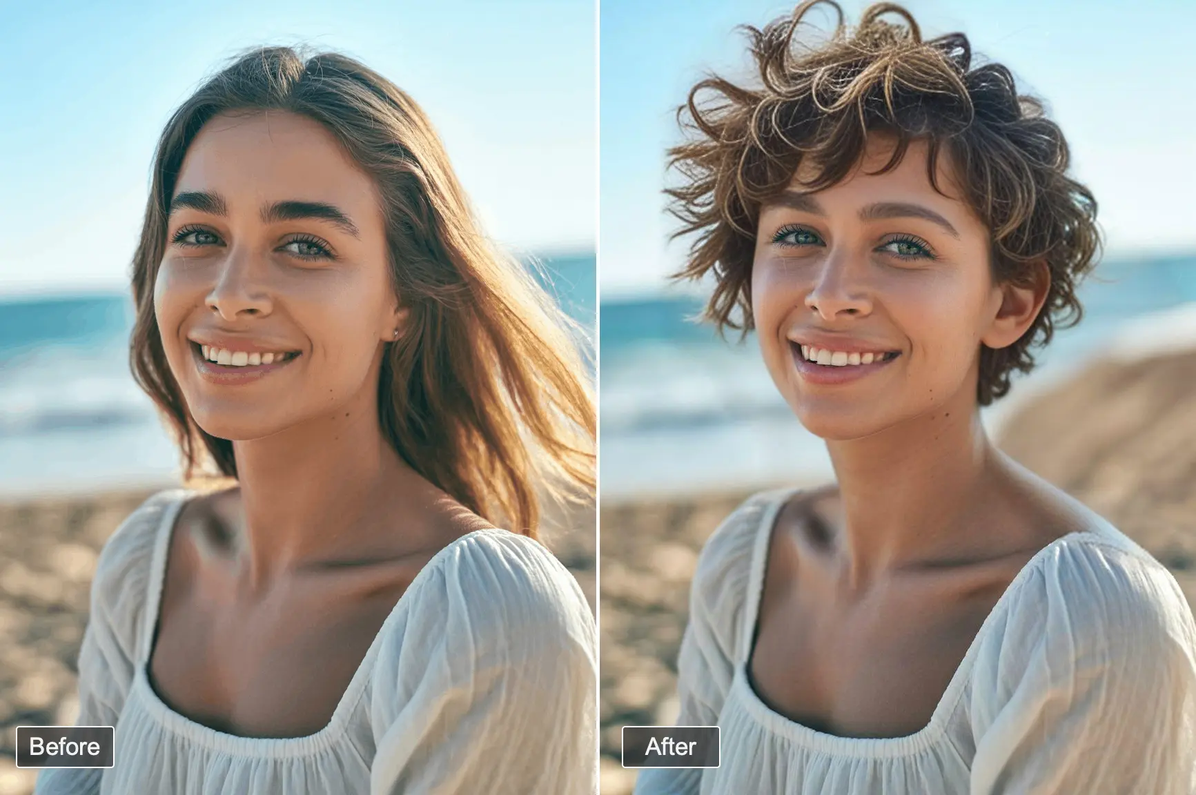 salon appointment - short hair consultation before and after