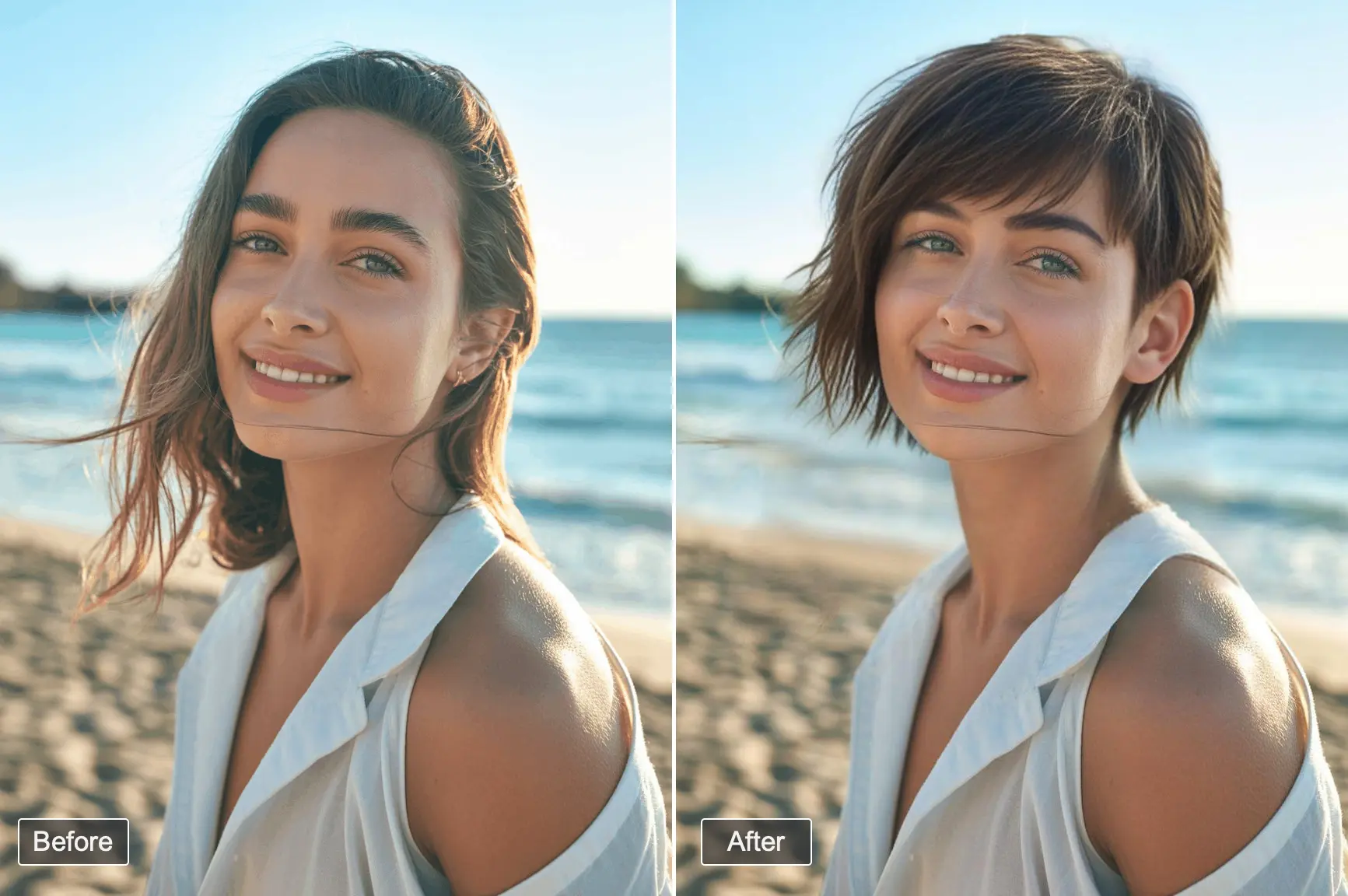 Fashion matching - confident person with short hair styles