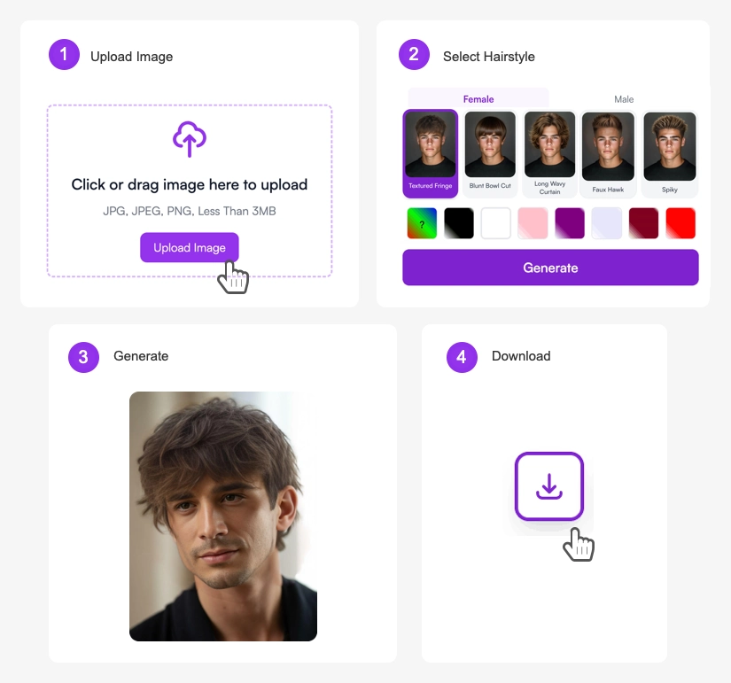 Man hair textured fringe - how to use textured fringe filter step by step guide