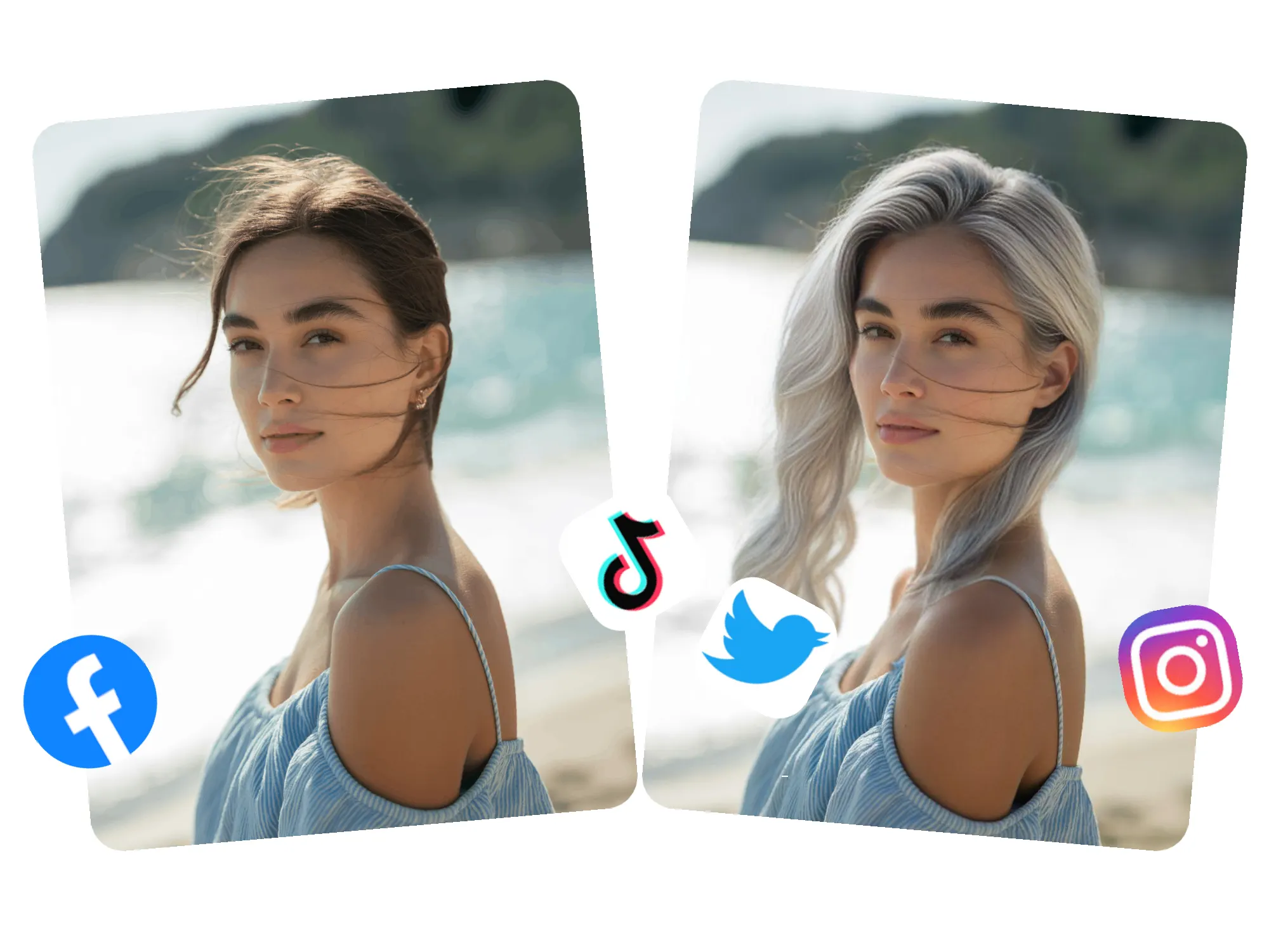 White hair social - perfect white look for professional image